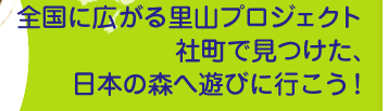 全国に広がる里山プロジェクト　社町で見つけた、日本の森へ遊びに行こう！