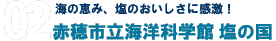 海の恵み、塩のおいしさに感激！ 赤穂市立海洋科学館 塩の国