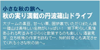 小さな秋の旅へ。秋の実り満載の丹波篠山ドライブ