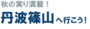 秋の実り満載！丹波篠山へ行こう！